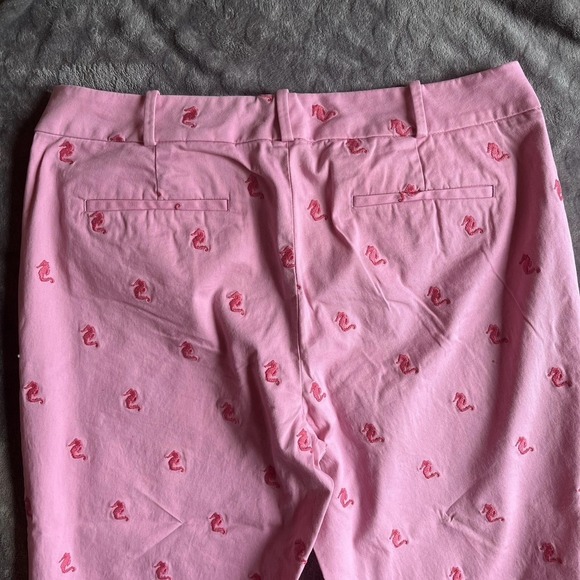 Talbots Signature Pink With Seahorse Embroidered Cropped Pants Sz 10 - Picture 8 of 10